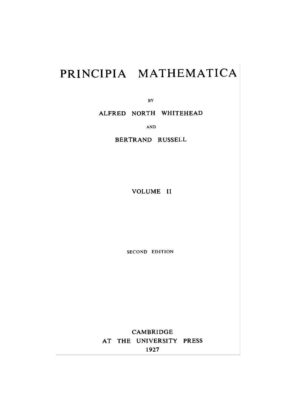 Principia Mathematica 2
