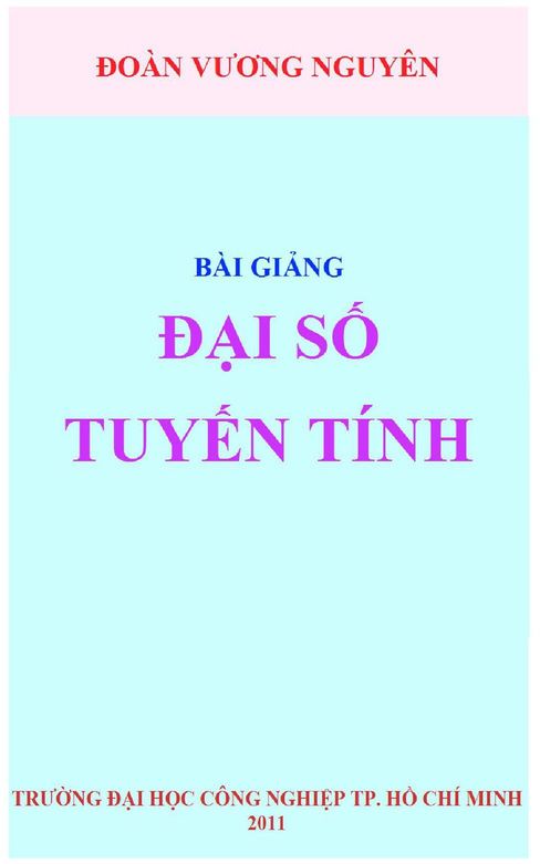 Bài giảng Đại số tuyến tính