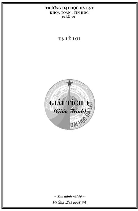 Giải tích 1: Giáo trình