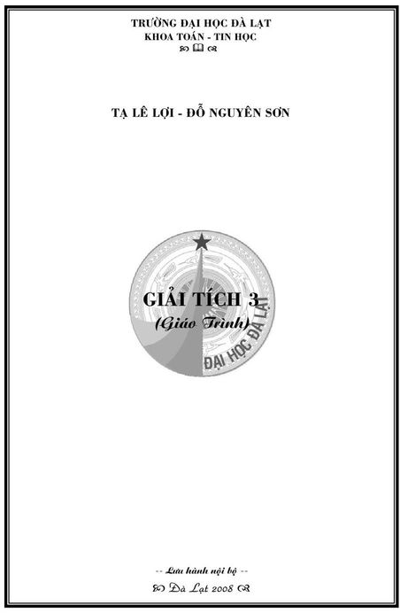 Giải tích 3: Giáo trình