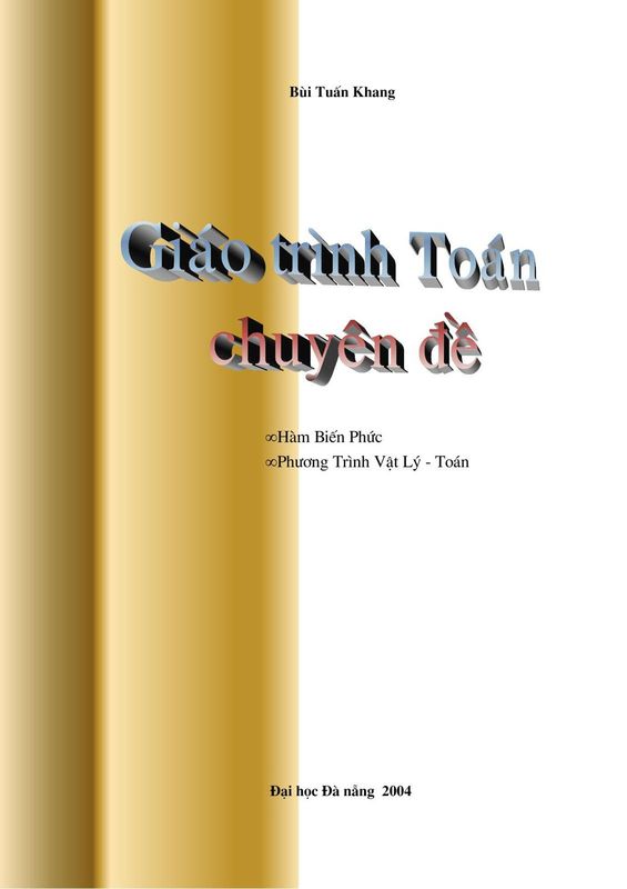 Giáo trình toán chuyên đề