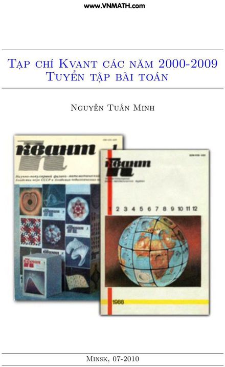 Tạp chí Kvant các năm 2000-2009 tuyển tập bài toán