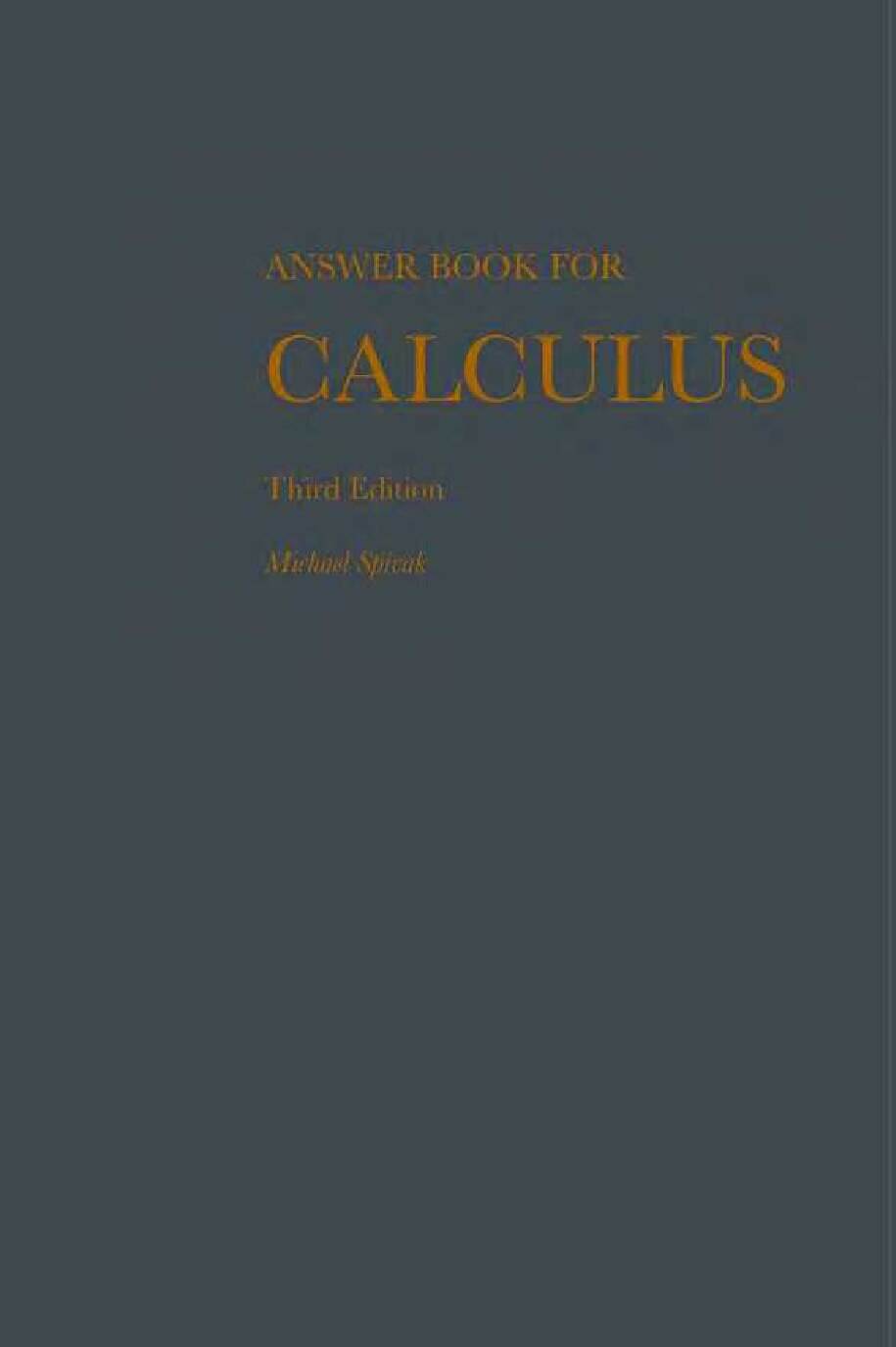 Answer book for Calculus